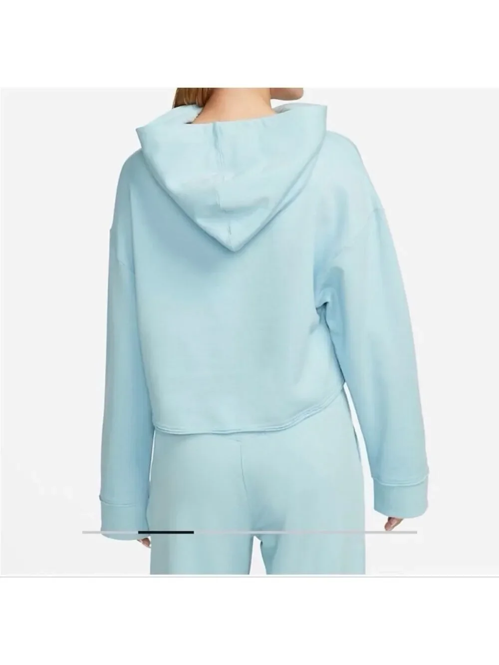 Women's Nike Yoga Light Blue Cropped Hoodie M